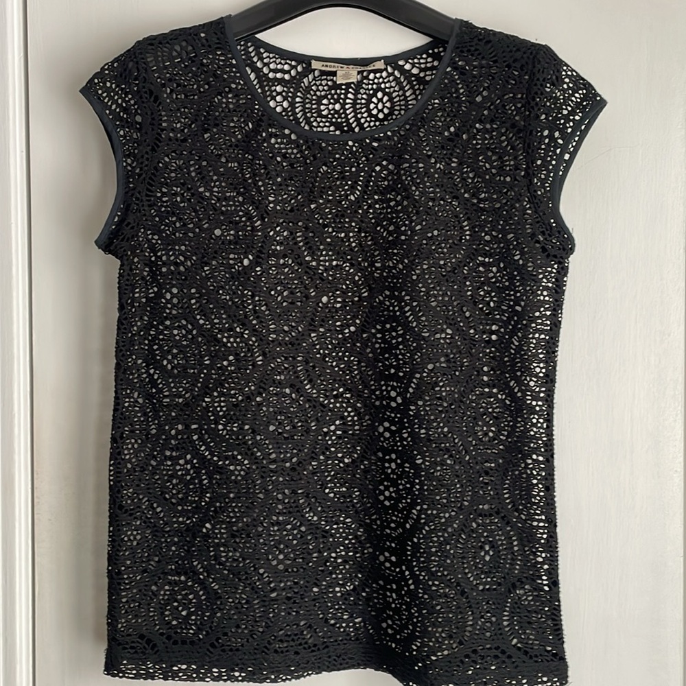 Andrew Charles for Macy's Black Lace Top
